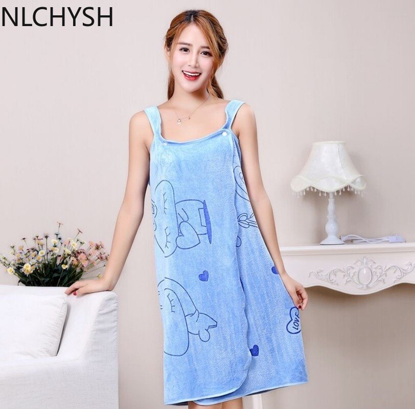 Toalla de Microfibra Suave en Forma de Vestido para Mujer, Ropa, Bata de Baño a la , de Secado Rápido, Sexy, ideal para Spa, Playa: Azul cielo