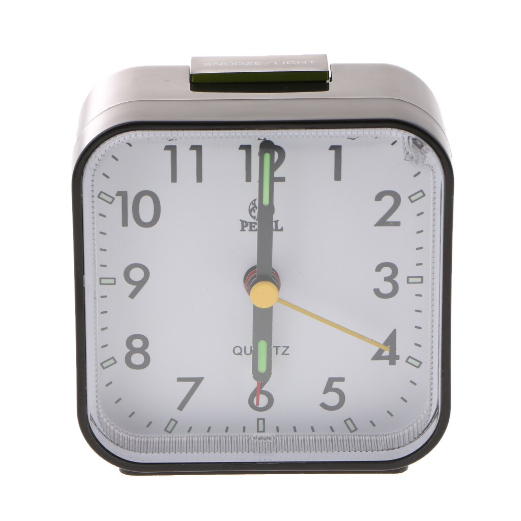 Quartz Analog Travel Alarm Clock with Snooze and Night Light, Ultra Small