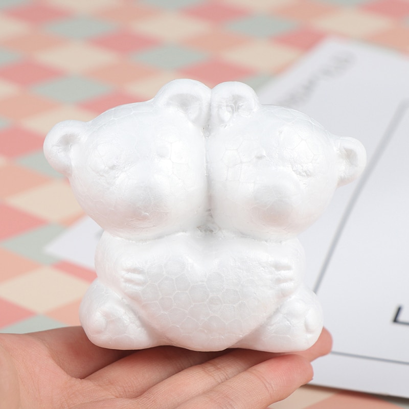 1PC blanco espuma de poliestireno extruido para modelado Oso de las bolas de Navidad DIY materiales de decoración para boda