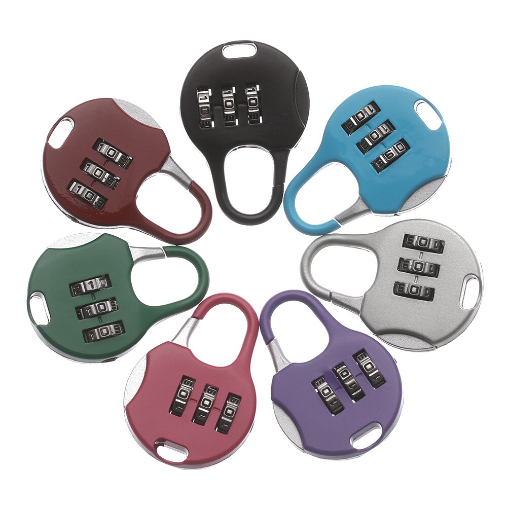1PC Mini 3 Dial Digit Number Code Password Combination Padlock Security Travel Safe Lock for Padlock Luggage Gym