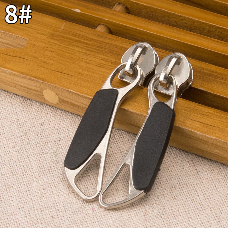 1pair 5# 8# Zipper Sliders for Nylon Zipper Luggage Bag Zipper Head Handbag Password Lock Zipper Repair Kits Accessories: No8black