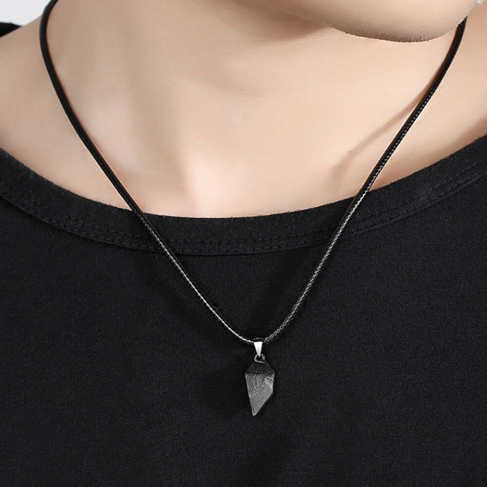 1 Paar Magnetische Paar Hart Vorm Ketting Gothic Punk Stijl Voor Mannen Sieraden Bruiloft Liefhebbers Koppels Valentijnsdag