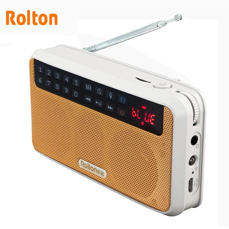 Rolton e500 alto-falante sem fio bluetooth mini 2.1 alto-falante estéreo de alta fidelidade suporte tf cartão/fm/mãos livres com lanterna led: Laranja