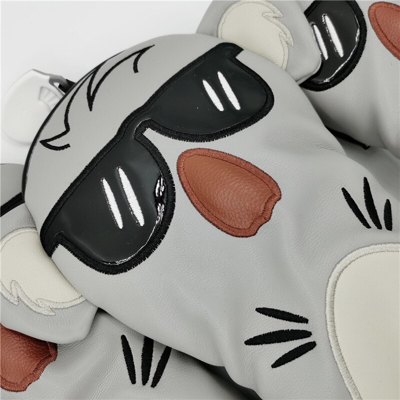 Djur golf koala headcover pu läder golf driver fairway woods hybrid putter covers 135ut komplett set maskot nyhet