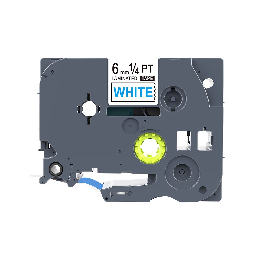 1PCS 6mm Black on Clear TZe-111 TZ2-111 Label Tape Compatible for Brother P-Touch PT200/1000 D210 H110 E110 Label Printers PUTY: Blue-White