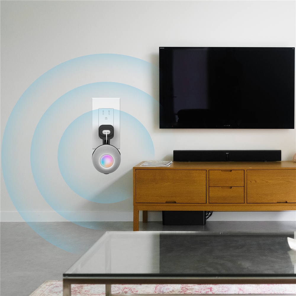 Wall Mount Stand Hanger Smart Speaker Outlet Houder Ruimtebesparend Beugel Kabel Hanger Holder Voor Apple Home Pod Mini Geen schroeven