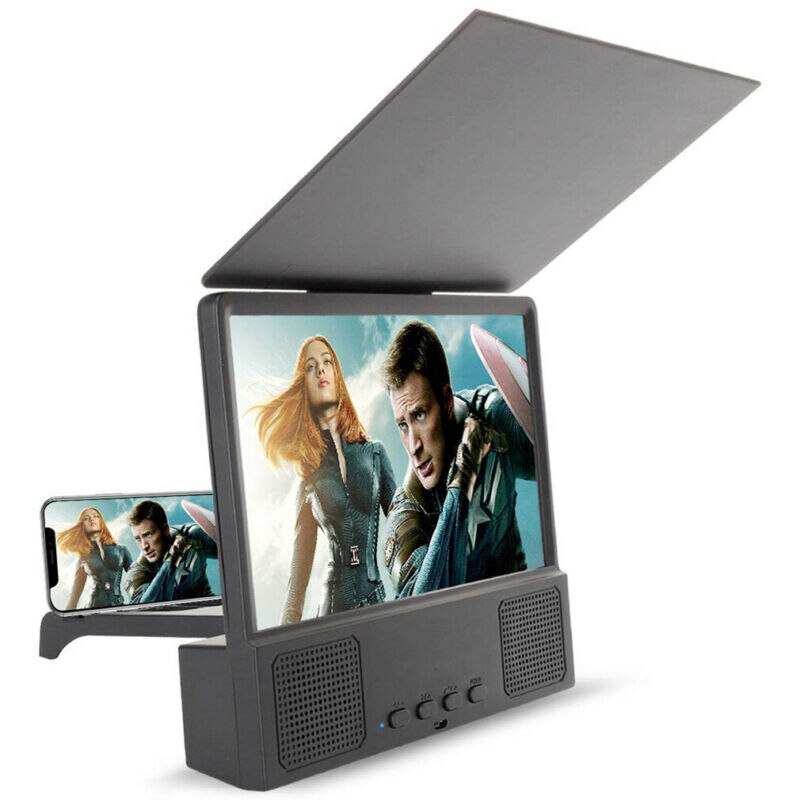 Mobile Phone Screen Magnifier With Bluetooth Speaker Enlarge Video Smartphone Amplifier Foldable Dock