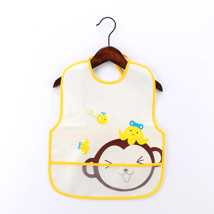 Adjustable Baby Bibs EVA Plastic Waterproof Lunch Feeding Bibs Baby Cartoon Feeding Cloth Children Baby Apron Babador de bebe