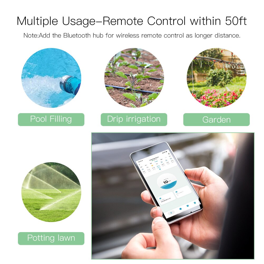 Intelligent tuya app bt vann timer regn forsinkelse programmerbar vanningstimer kompatibel med alexa google home stemmekontroll