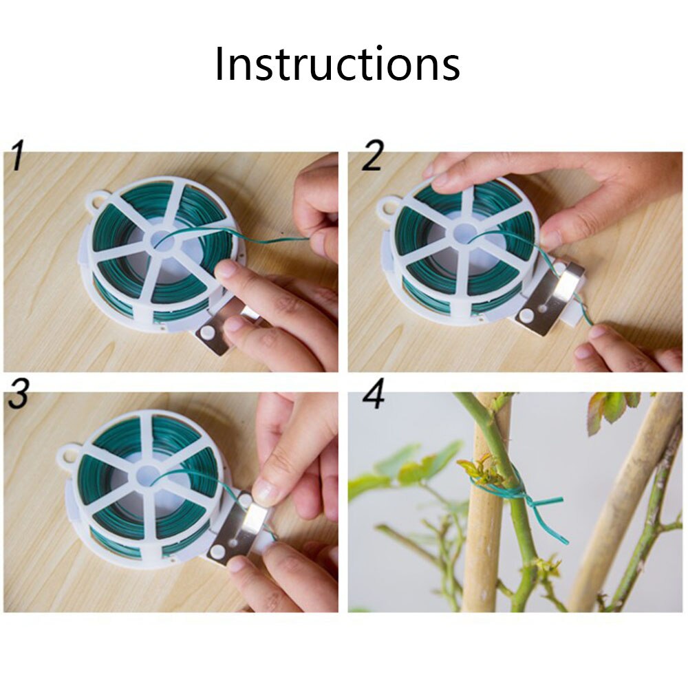 20M Green Gardening Vine Climbing Plants Cable Tie Lines Plant Brackets Grafting Fixer for Agricultural Greenhouse Supplies