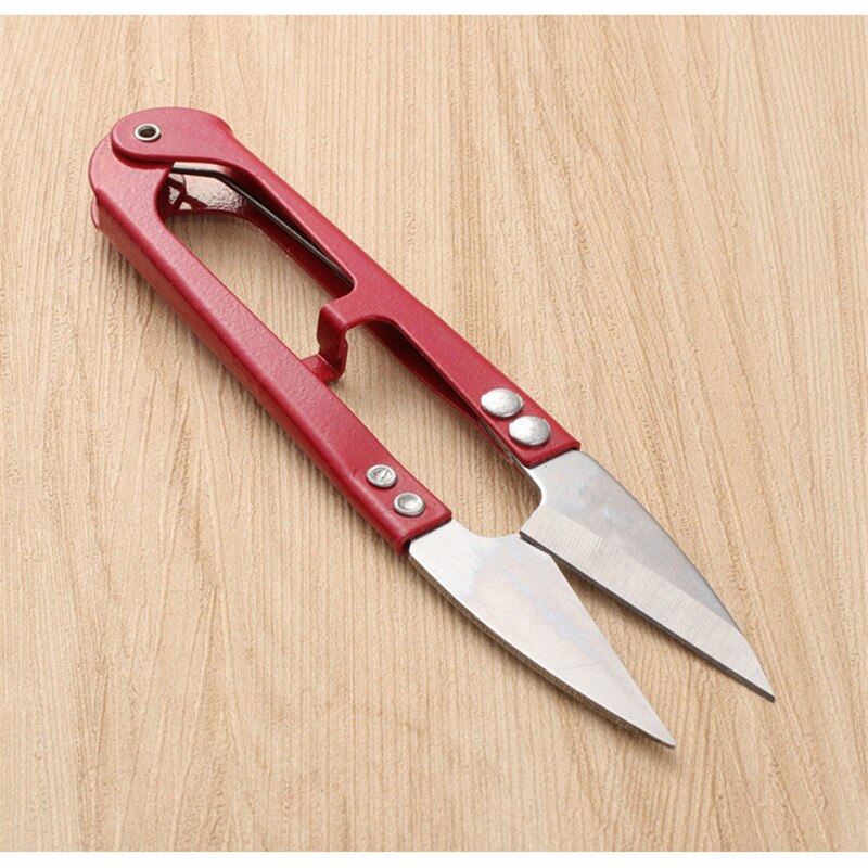 Suministros de costura cruzada, 10,5x2,5 cm de sastre de tijera, cortadora de hilo, línea de pescado, herramienta de bricolaje: Rojo