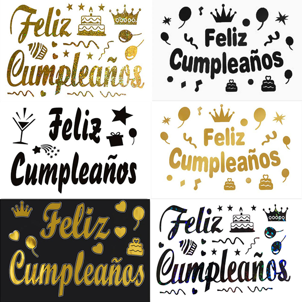 6pcs 27x20cm Balloon Stickers Happy Birthday Party Decorations For Kids Happy birthdays Bubble Ball Bobo Ballons DIY Stickers: Brown