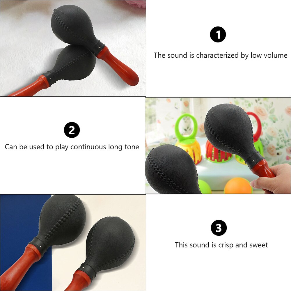 2 PCS Plastic Maracas Durable Funny Potable Small Rattle Shaker Plastic Maracas Toy Percussion Toys Noisemaker for Home