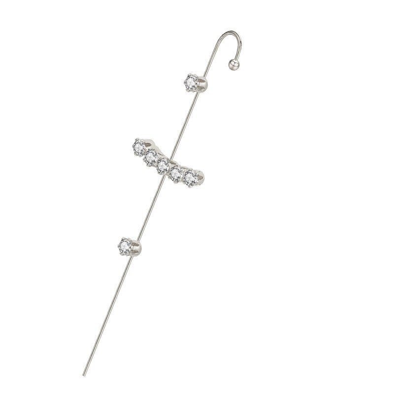 Boucles d'oreilles asymétriques Ins Style oreille strass boucles d'oreilles mignon percé Punk oreille bijoux rond Contour oreille os: 2