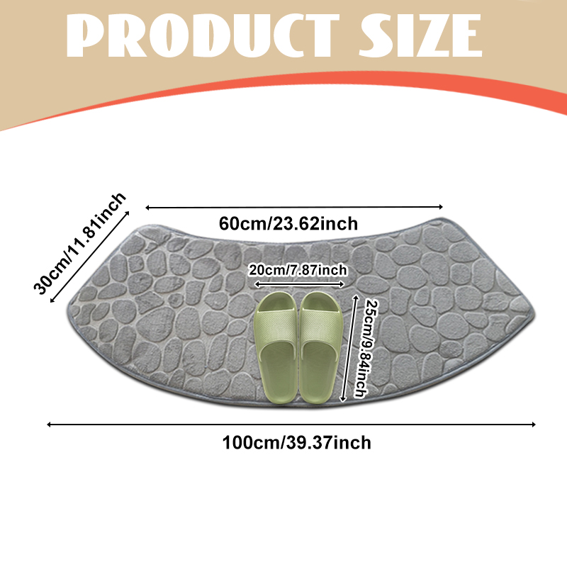 3D Non Slip Bathroom Velvet Mat Cobblestone Embossed Bath Mat Absorbent Doormat Carpet Door Floor Mat Machine Wash Dry Quickly
