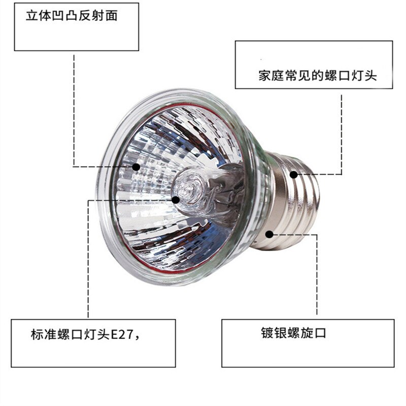 Reptile Lamp 25/50/75W UVA+UVB 3.0 Pet Heat Lamp Bulb Turtle Basking UV Light Bulbs Amphibians Lizards Temperature Controller