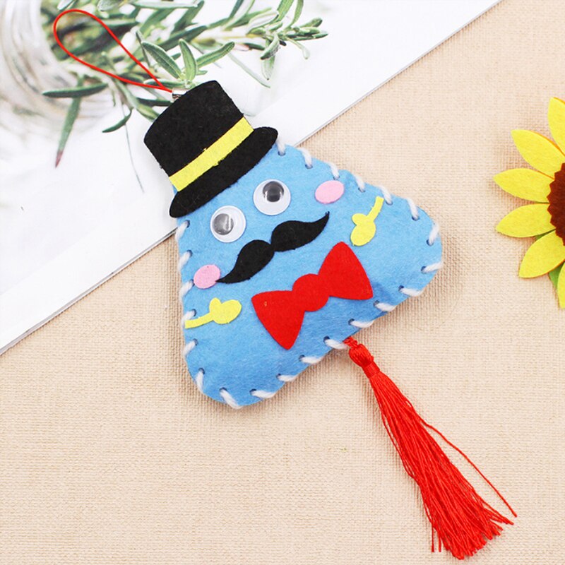 Sz Stoom Kinderen Handgemaakte Non-Woven Zakje Kid Ambachtelijke Speelgoed Diy Materialen Pakket Kleuterschool Diy Zakjes Hangen Decoratie Speelgoed: blue