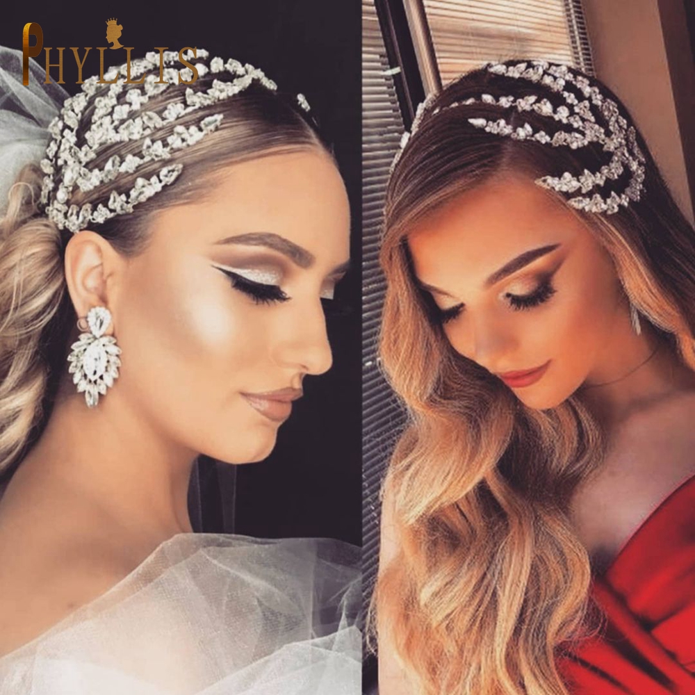 A271 ozdoba ślubna do włosów barokowa nakrycia głowy kryształowa biżuteria do włosów korona dla miss Rhinestone opaska ślubna diadem ozdoby do włosów