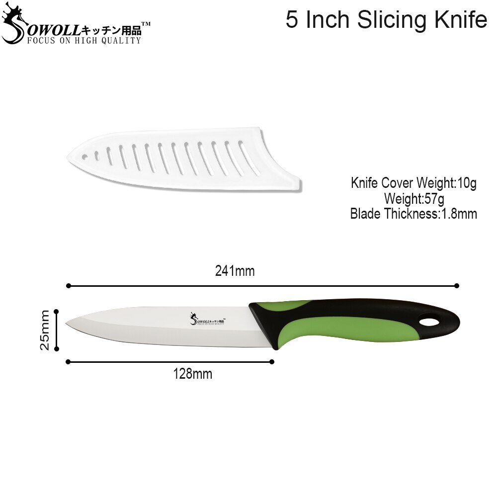 Sowoll keramiske kniver 6 & #39 ;& #39 ; 5 & #39 ;& #39 ; 4 & #39 ;& #39 ; 3 & #39 ;& #39 ; kokk skjæreverktøy skrellekniv frukt grønnsak kjøkkentilbehør 4 stk sett verktøy