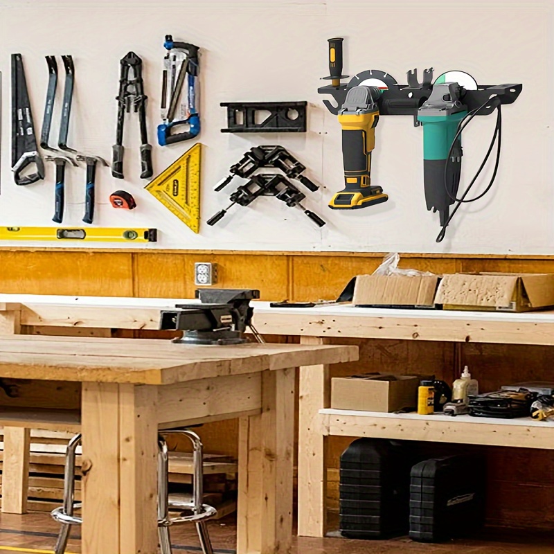 Angle Grinder Holder With Cord Hanger Wall Mount Bracket Storage For Angle Grinder Cutters Polishers Metal Angle Grinder Rack