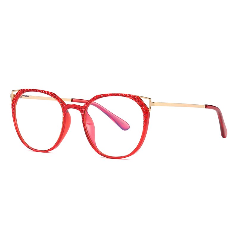 Blue Light Blocking Glasses Frame Full Rim Plastic UV400 Prescription Eyewear Anti-Reflective Coating: Red