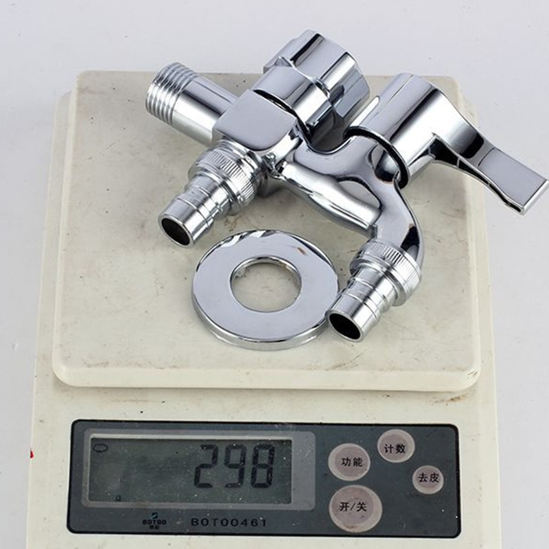 1pc Washing Machine Faucet Brass Tap Chrome Plated Double Water Outlet Garden Bathroom Bidet Faucet Fast On Faucets