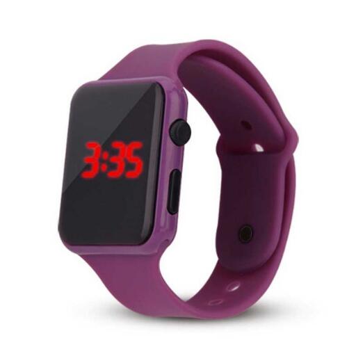 Montre led rouge pour garçon et fille, montres d'étudiant, fournisseur d'électricité électronique, reloj hombre relogio feminino zegarek damski: Violet