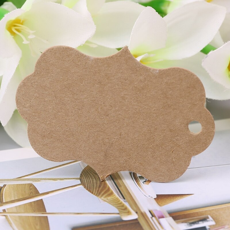 50x Trouwkaarten Kaart Kraft Craft Gunsten Hang Tags Prijs Label