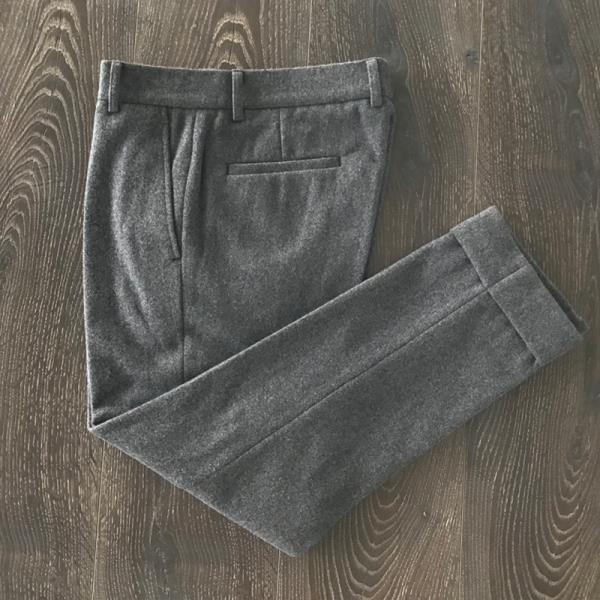 Mannen Broek Grijs Wol Tweed Curling Broek Broek Voor Mannen Casual Broek Dragen Gentleman Broek Herenkleding Broek