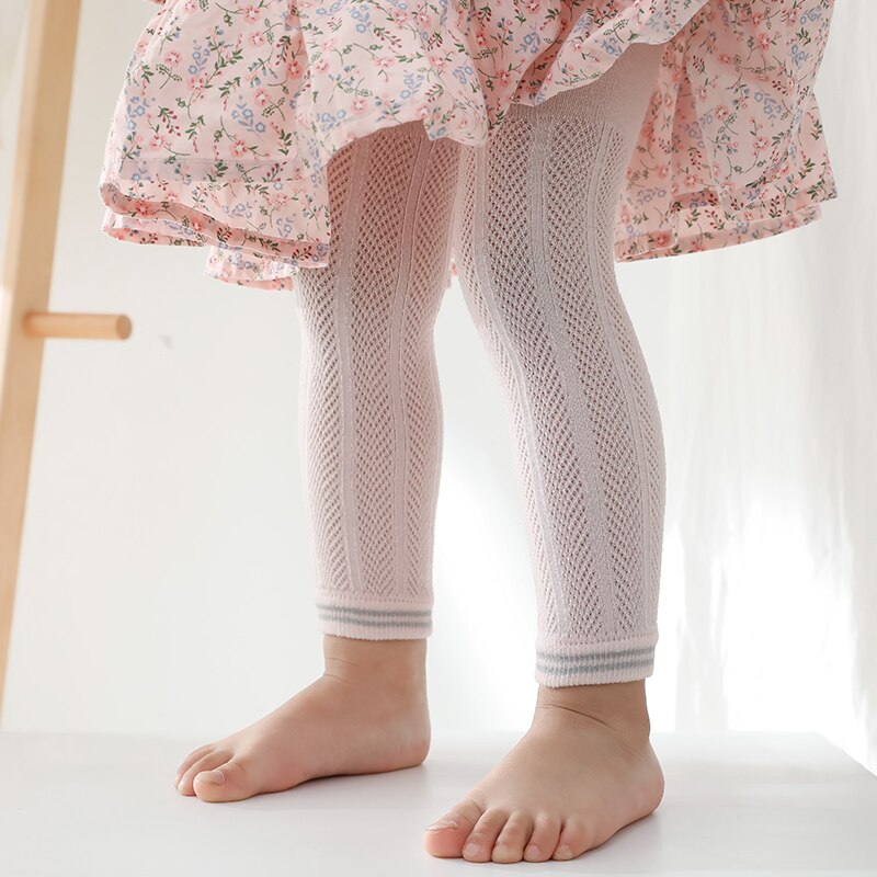 Pantaloni da zanzara a rete da bambina estate cotone baby grano orecchio zanzara Luokou barre parallele pantaloni a nove punte pantaloni traspiranti estivi: pink / 24-26