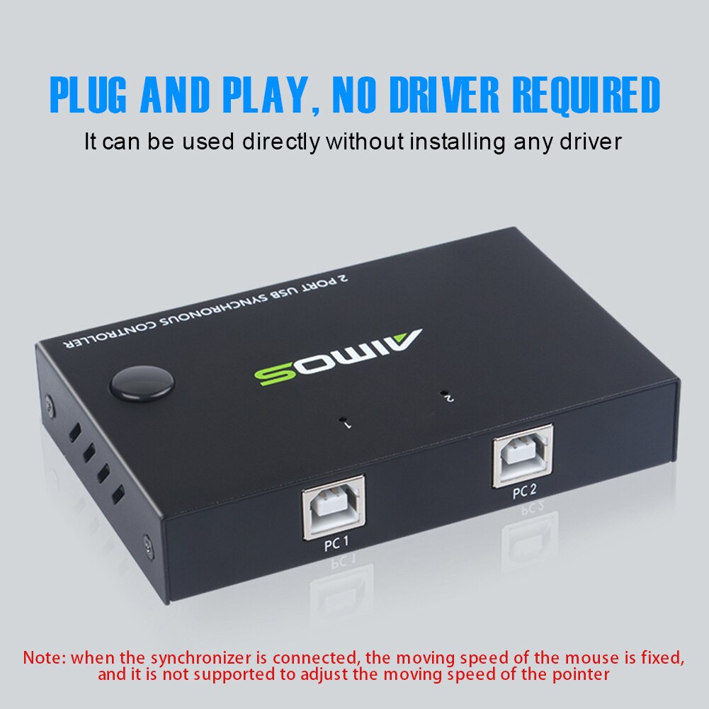 2 Ports USB Switch Selector KM Switch Computer Peripheral for PC Monitor Projector Keyboard Mouse Share two Computers In Stock