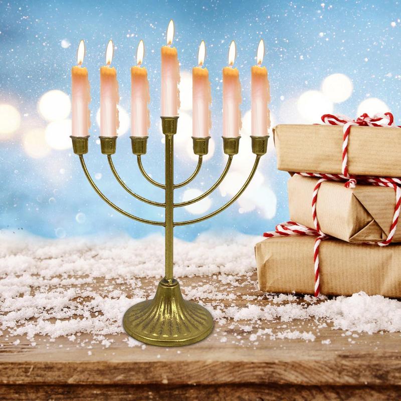 Jüdischer Kerzenhalter, 7/9 Zweig, Kerzenständer aus Metall, Chanukka-Kerzenständer, jüdische Halfter, Menora-Ständer, Dekorationen