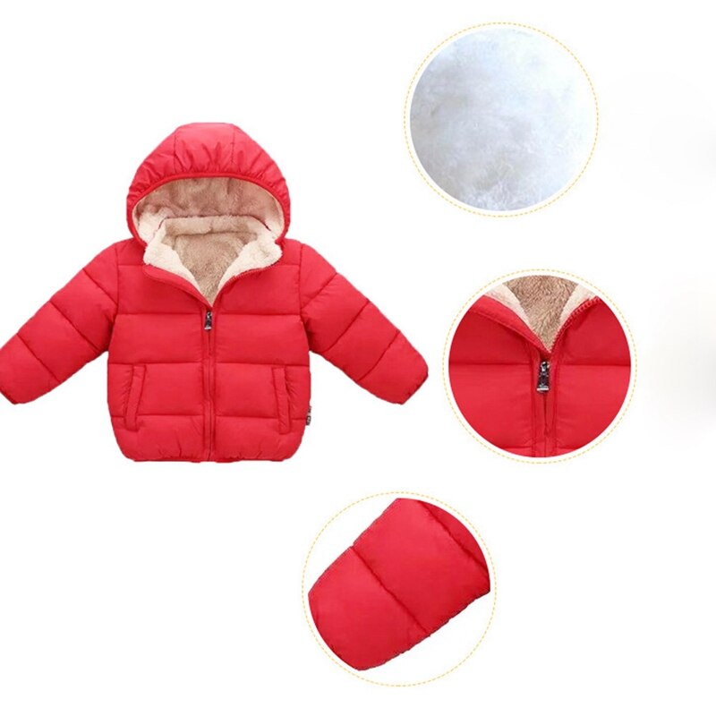 Winter Kids Baby Berber Fleece Jas Meisje Jongen Hooded Jassen Solid Mantel Jas Dikke Warme Bovenkleding Baby Jongens Meisjes kleding