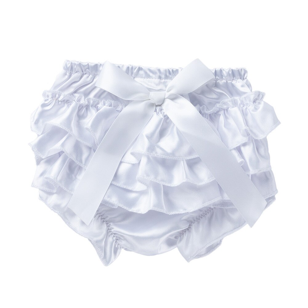Baby Girls Boys Clothes Shirt Autumn Toddler Baby Infant Girl Bowknot Ruffle Bloomer Nappy Underwear Panty Diaper free ship: White / 3M