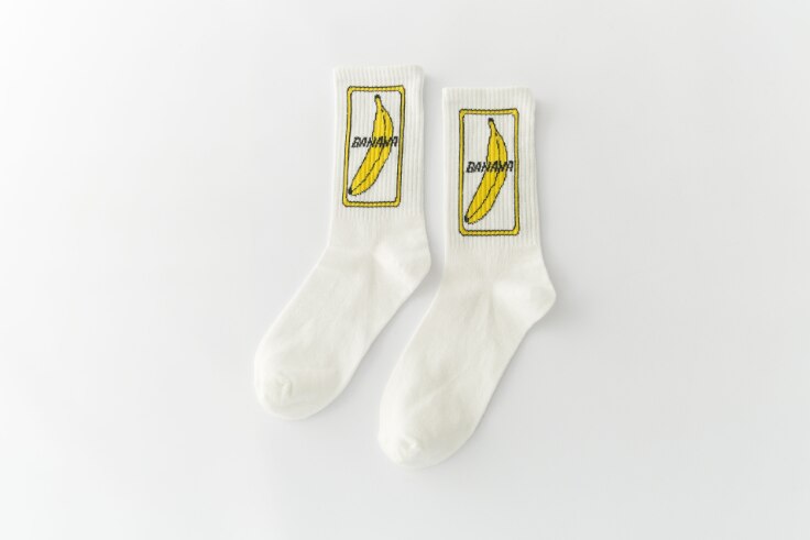 South Korea style explosion female socks cotton banana socks small white socks tide socks: 003