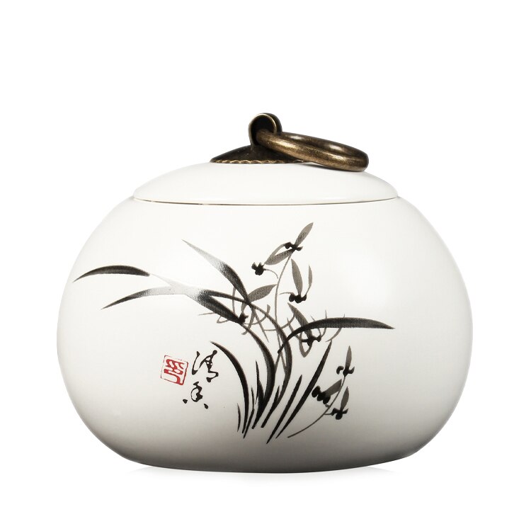 china Tea Caddy Tea Sugar Coffee Beans Jars Ceramic Tea Canister Kitchen Storage Bottle & Jars Sugar Bowl Storage Tank Spice Jar: lan