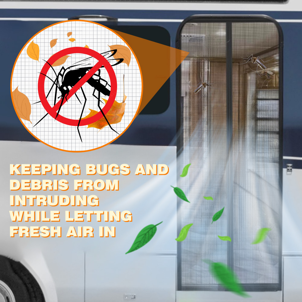Moustiquaire magnétique pour porte d'entrée de caravane, 85x205cm, pour camping-car, caravane, insectes, voiture