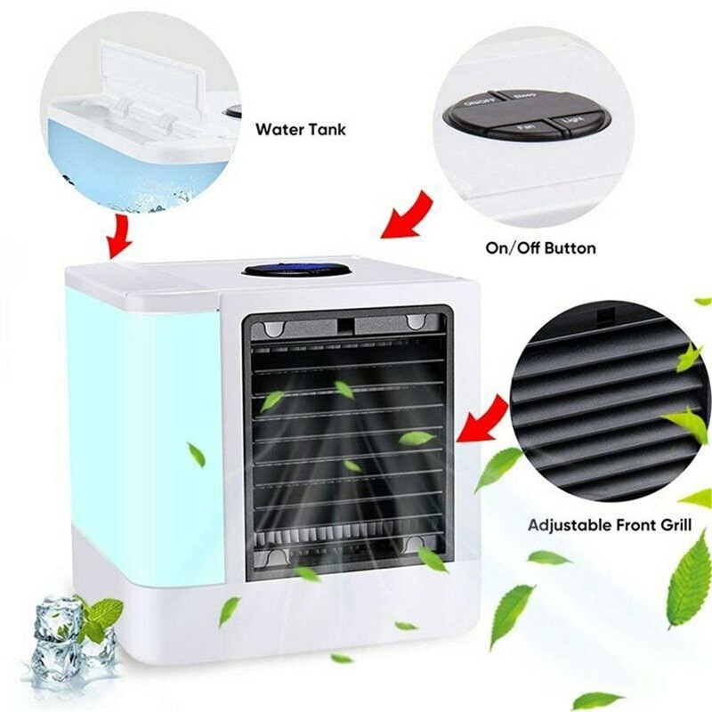 Premium Air Cooler & Humidifier Portable Air Conditioner mini fans Air Conditioner Device 7 color lights