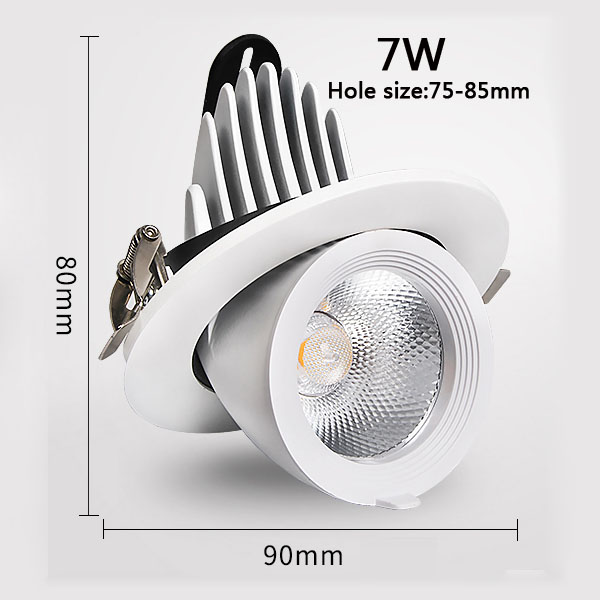 Led cob downlight indbygget lys 360 grader justerbar vinkel 5w 12w 20w 30w 40w spotlampe stue kontor indkøbscenter bar  ac110-240v: Foranderlig / Sort