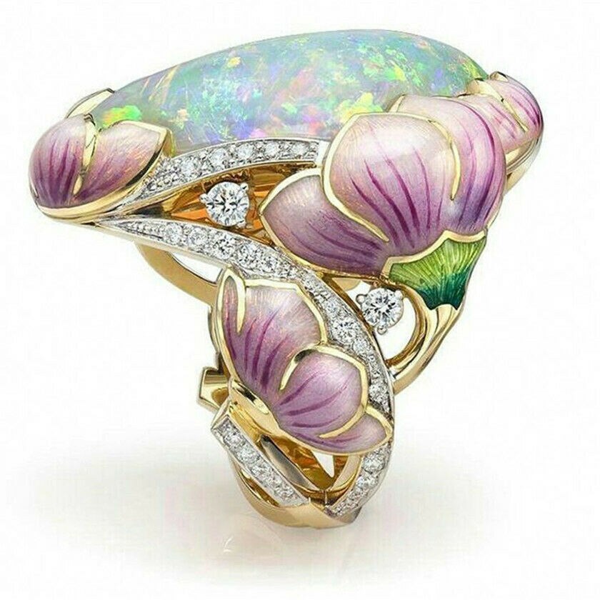 Bague en forme de fleur pour femmes, accessoires bon marché, bague d&#39;amour, tendance, esthétique: 8