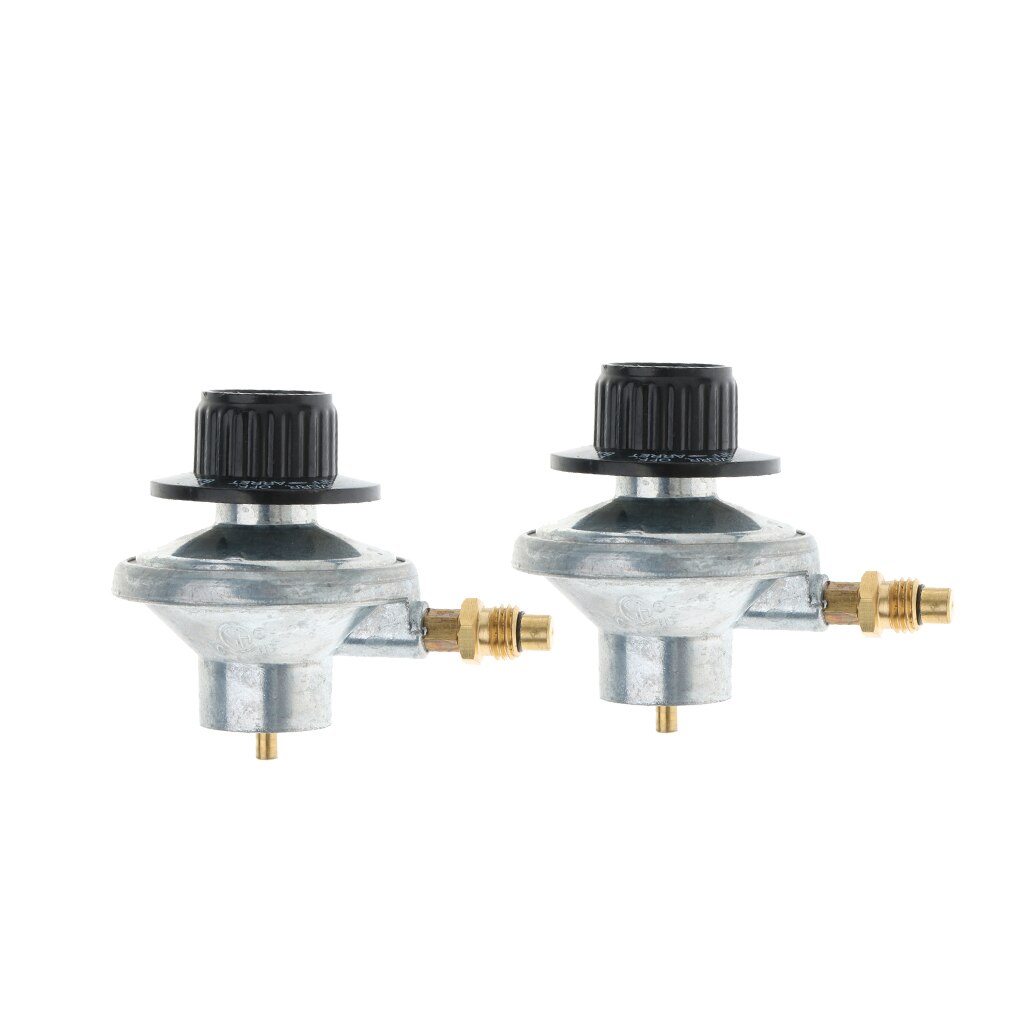 2x 1"-20UNF Propane Gas Tank Regulator Control Valve BBQ Grill Burner Fryer