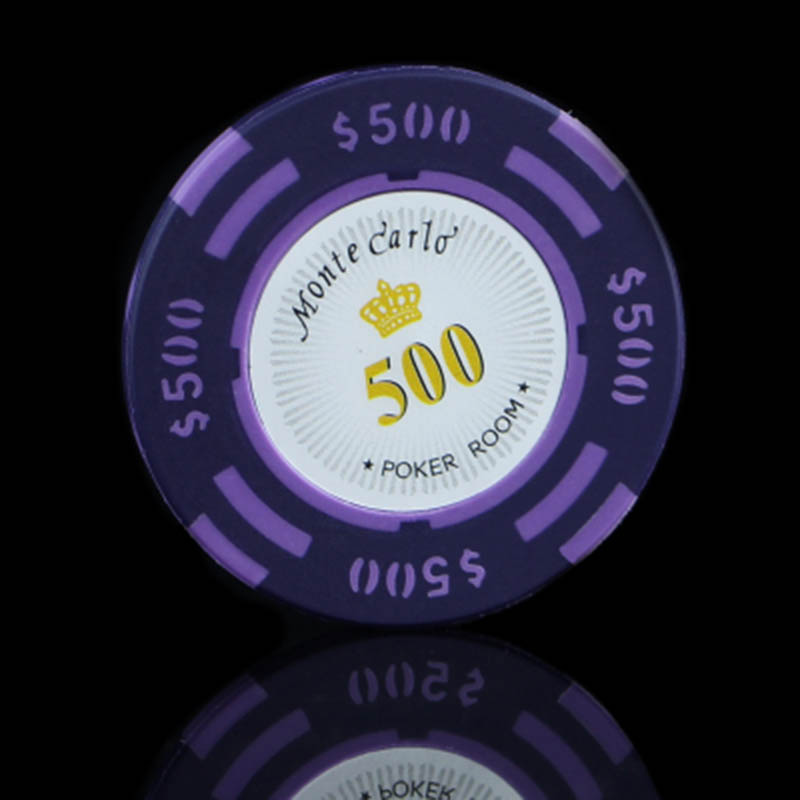 Lote de fichas de póker de Monte Carlo, hoja de 14g de arcilla, etiqueta de planchado, Casino, habitación, jugador de póker, love it, 25 unidades: 25pcs 500