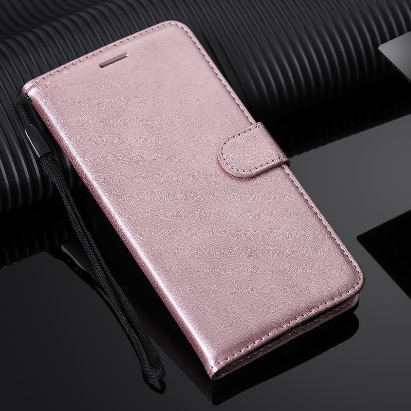 Voor huawei  y6 hoesje op huawei  y6 pro luxe pu leren tassen hoesje voor huawei  y6 flip portemonnee hoesje  y 6: Y6 2019 / Roze