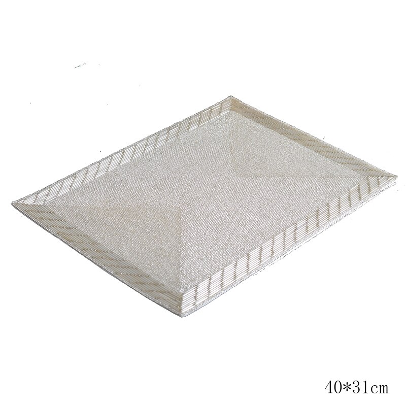 Dining Porcelain Luxury Full Plates Sets Gold Birthday Wedding Serving Modern Plate Set Nordic Kitchen Assiette Tableware OA50PS: Placemat  40x31cm