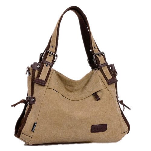 Lebolong Canvas Messenger Bag vrouwen Handtassen Beroemde Vintage Tas Retro Vintage Messenger Bag Trendy Schoudertassen: Khaki