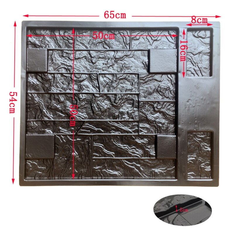 Vertical Concrete Stamps Wall Concrete Plaster Garden House Wall Stone Tiles Stone Mold Cement Bricks Maker