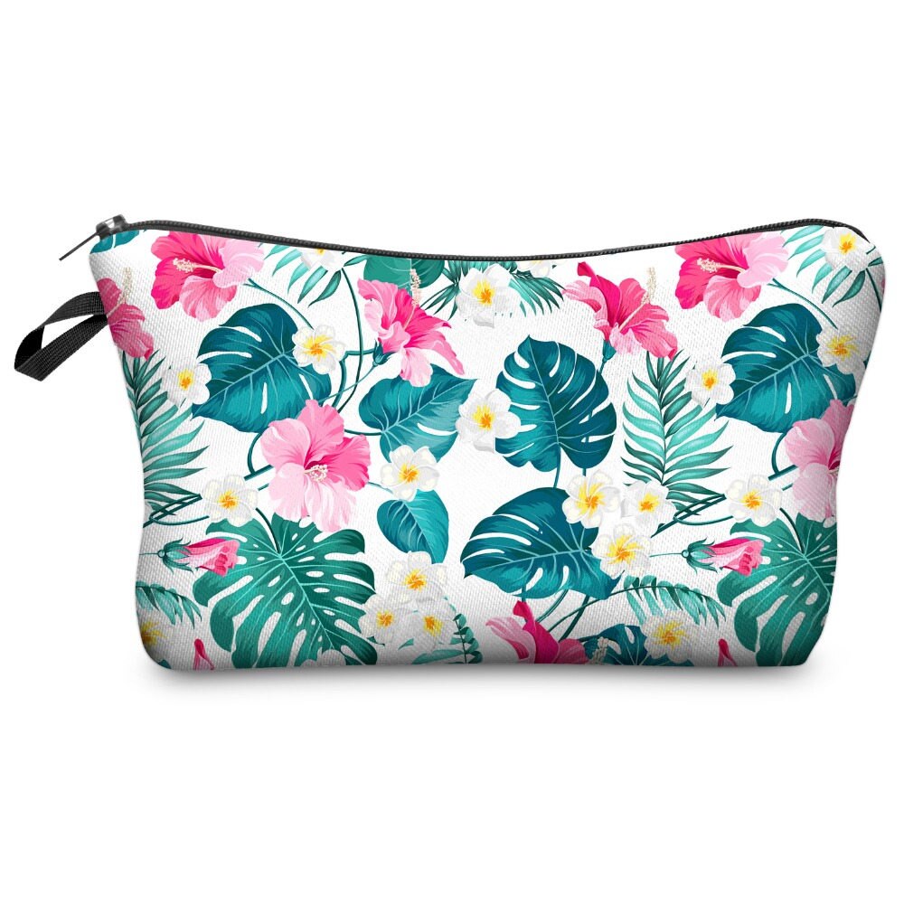 Who Cares Flower 3D Printing With Multicolor Pattern Makeup Bags with Zipper Travel Ladies Pouch Women Cosmetic Bag: bpd45098