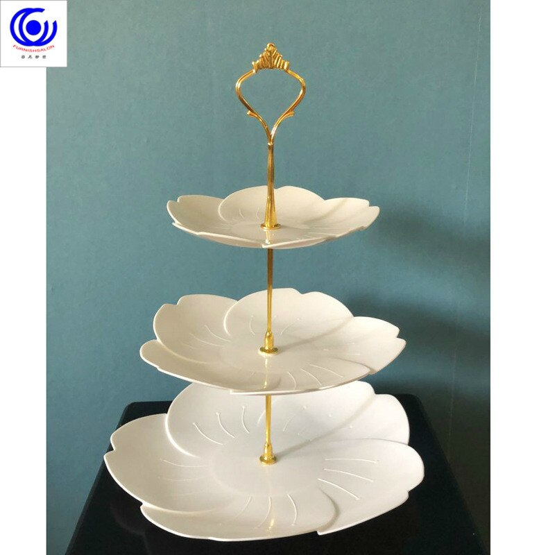 European three-story two-story fruit plate dry tray afternoon tea dessert trays baking table multi-story cake rack cafe tables
