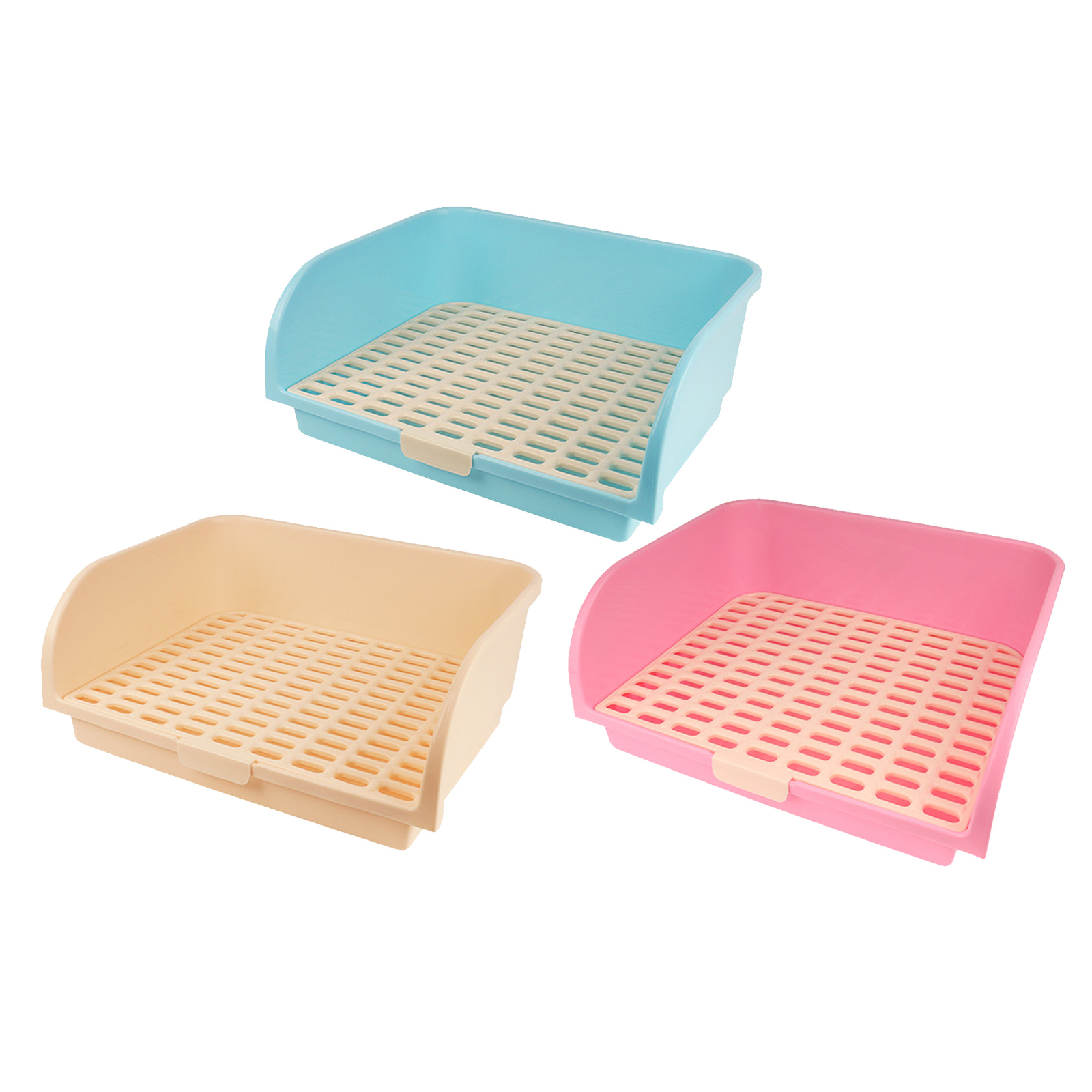Caja de arena de plástico para conejos, orinal para adultos, Hurón, conejito