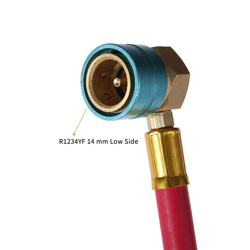 R1234Yf Refrigerant Charge Hose Kit, with 1/2 Acme Lh Can Opener Tap, Air Condition Refrigerant Charging Pipe and Gauge